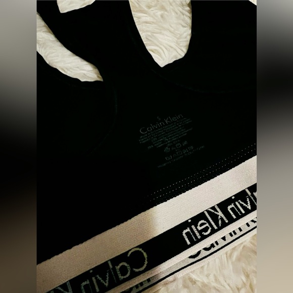 Calvin Klein Bralette - Cotton - Modern - Black / White - SZ S Women - Picture 3 of 5